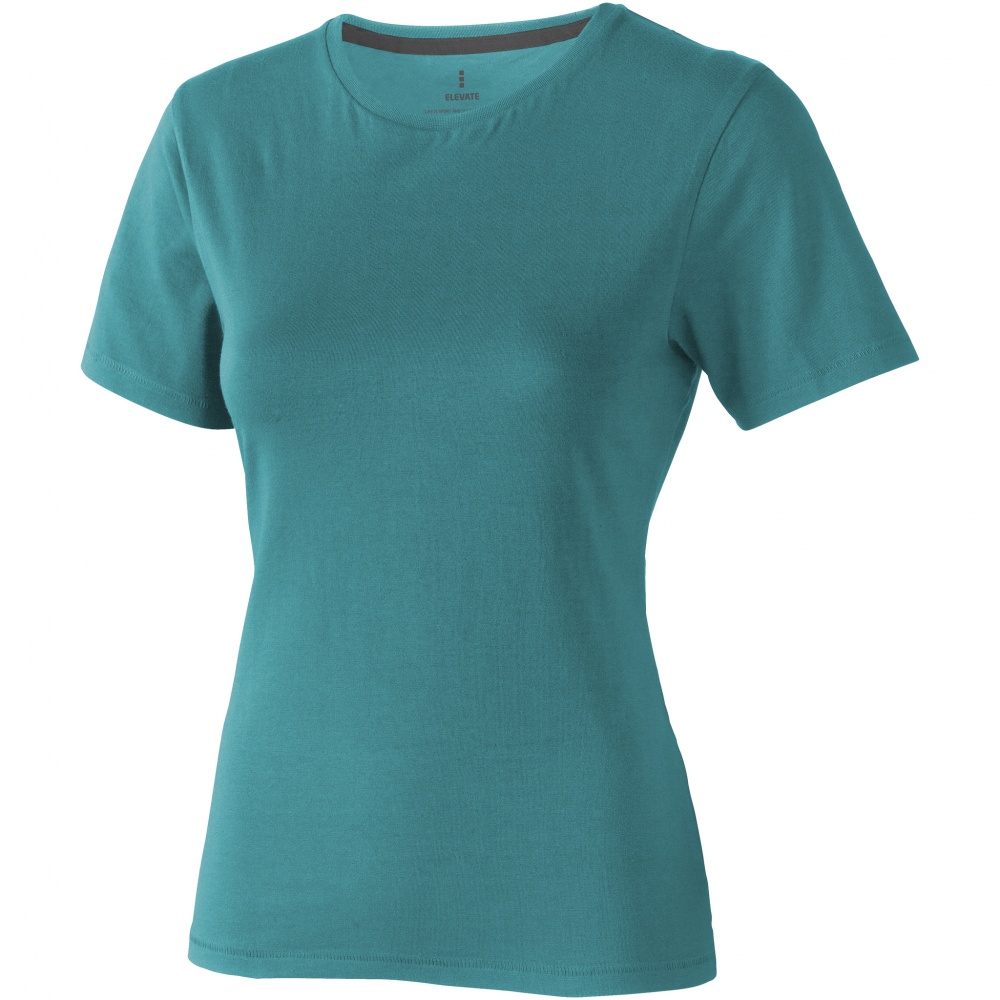 Logo trade promotional merchandise picture of: Nanaimo short sleeve ladies T-shirt, aqua blue