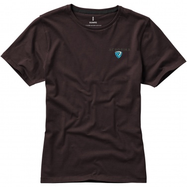 Logo trade promotional giveaways picture of: Nanaimo short sleeve ladies T-shirt, dark brown