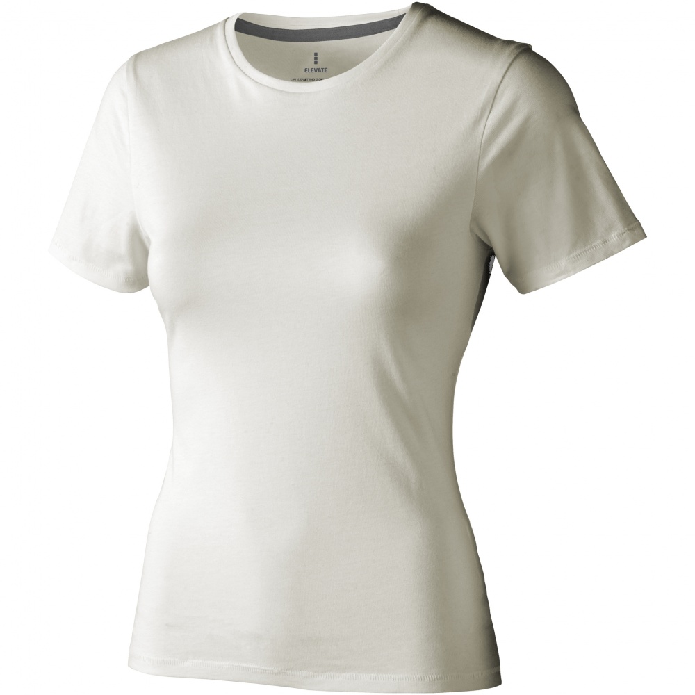 Logo trade promotional gifts image of: Nanaimo short sleeve ladies T-shirt, light grey