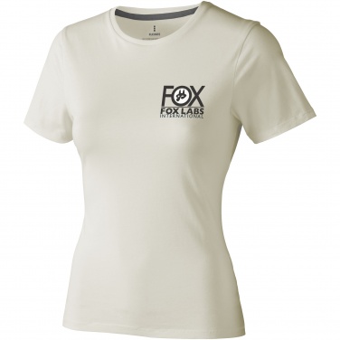 Logo trade corporate gift photo of: Nanaimo short sleeve ladies T-shirt, light grey