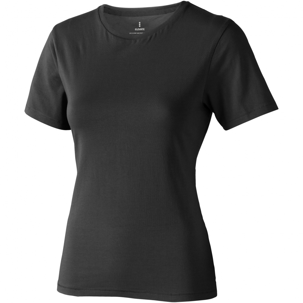 Logo trade promotional items picture of: Nanaimo short sleeve ladies T-shirt, dark grey