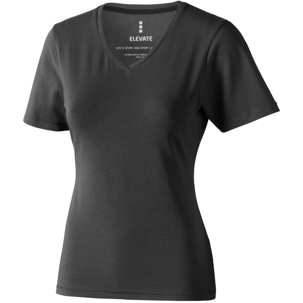 Logo trade promotional gifts picture of: Kawartha short sleeve ladies T-shirt, dark grey