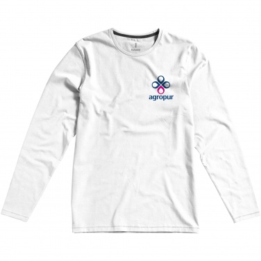 Logo trade corporate gifts picture of: Ponoka long sleeve T-shirt, white