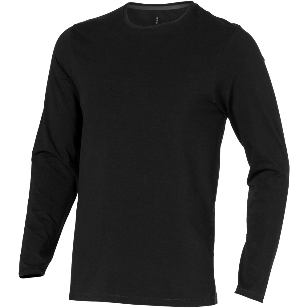 Logo trade business gifts image of: Ponoka long sleeve T-shirt, black