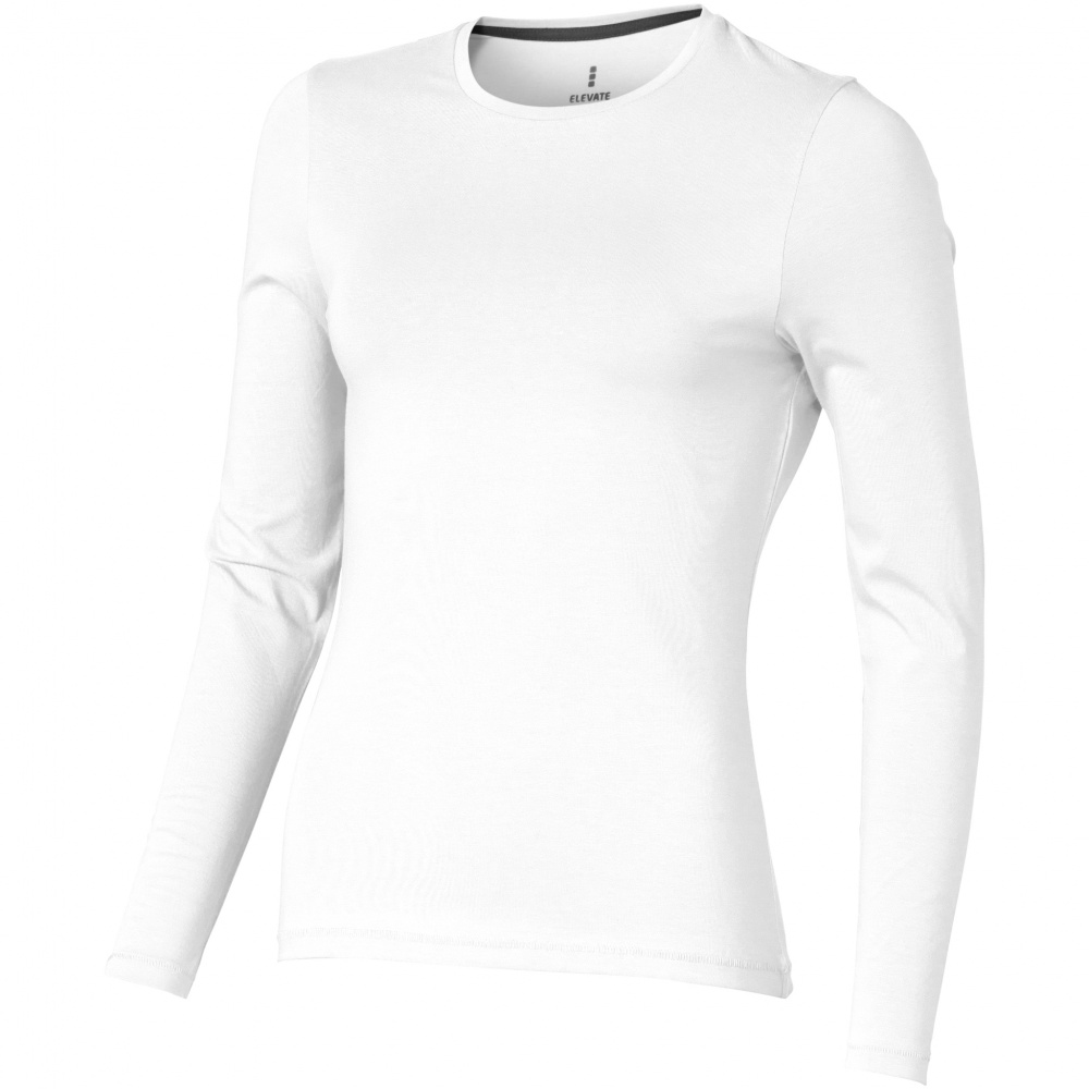 Logo trade promotional gifts picture of: Ponoka long sleeve ladies T-shirt, white