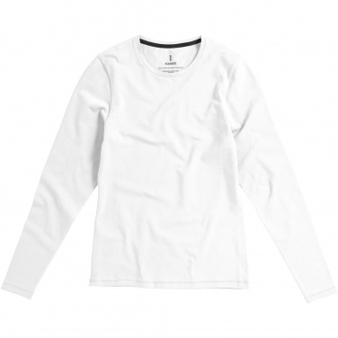 Logo trade corporate gifts picture of: Ponoka long sleeve ladies T-shirt, white