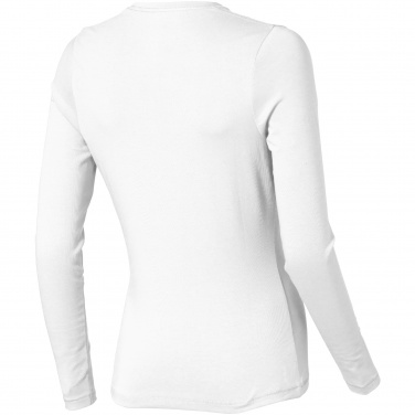 Logo trade promotional products image of: Ponoka long sleeve ladies T-shirt, white