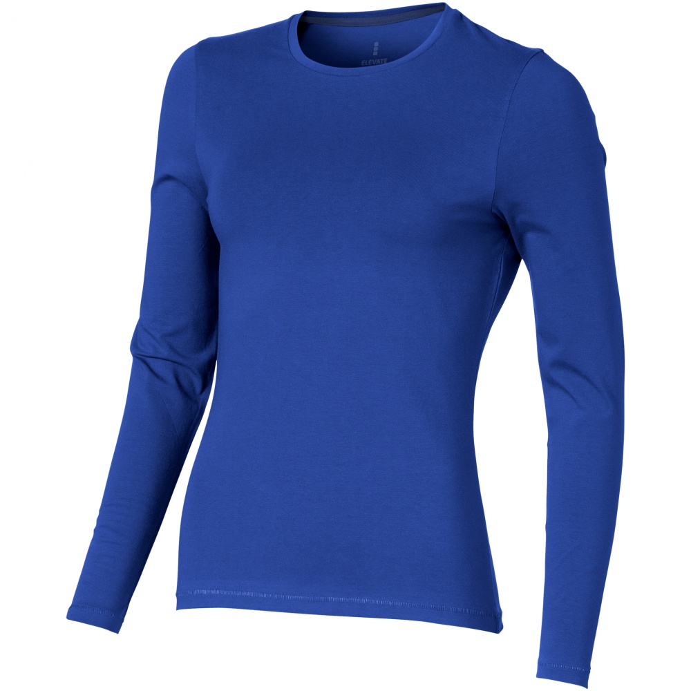 Logo trade promotional items picture of: Ponoka long sleeve ladies T-shirt, blue