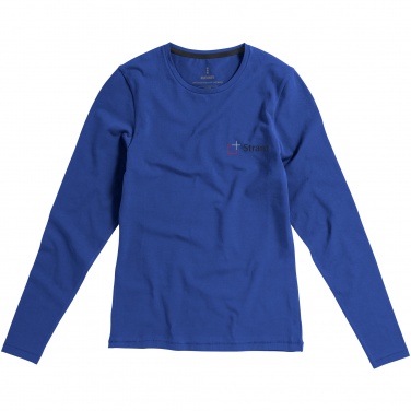 Logo trade corporate gifts image of: Ponoka long sleeve ladies T-shirt, blue