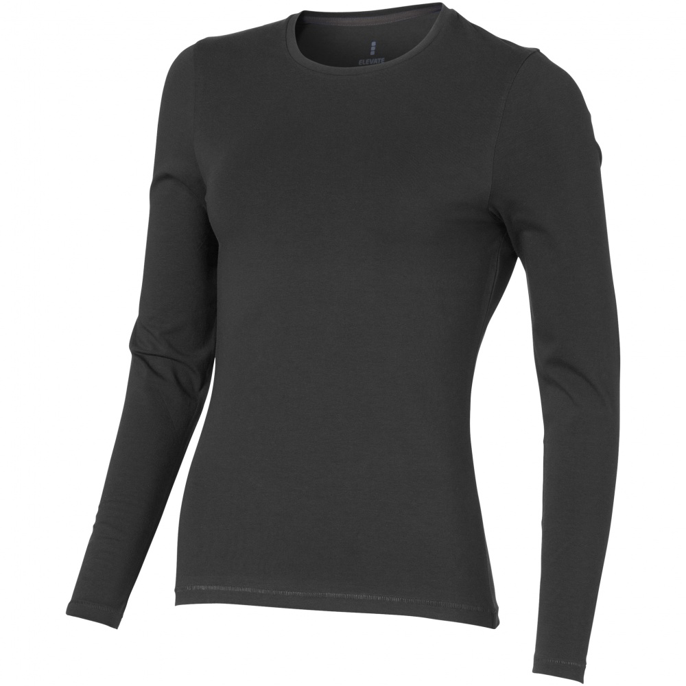 Logotrade corporate gift image of: Ponoka long sleeve ladies T-shirt, dark grey