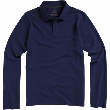 Logo trade business gifts image of: Oakville long sleeve polo navy