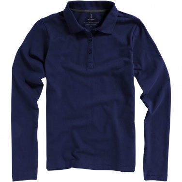 Logotrade promotional item image of: Oakville long sleeve ladies polo navy