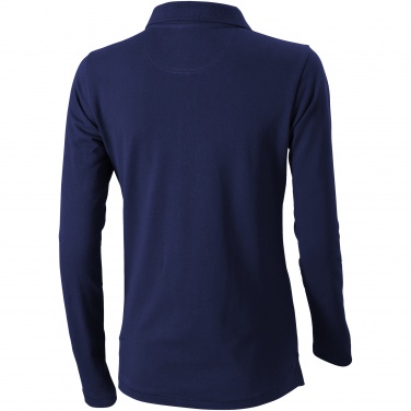 Logo trade advertising products picture of: Oakville long sleeve ladies polo navy