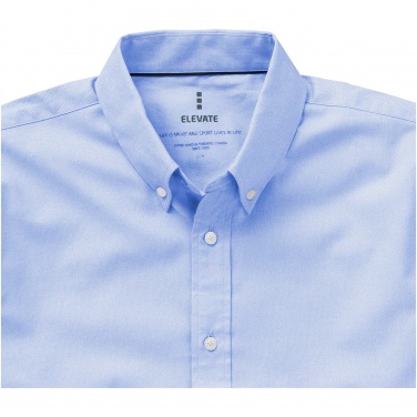 Logo trade promotional merchandise image of: Manitoba short sleeve shirt, light blue