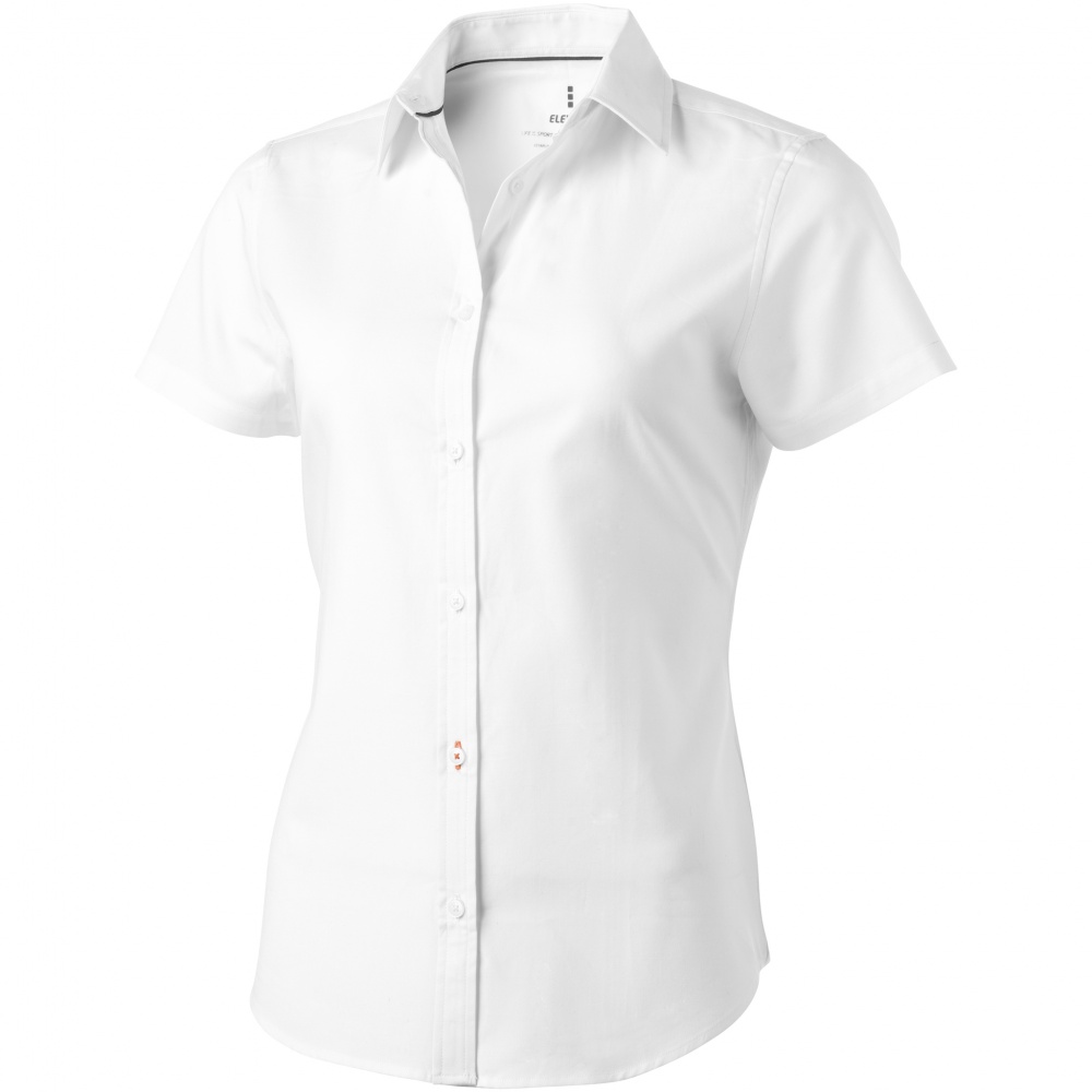 Logo trade corporate gifts image of: Manitoba short sleeve ladies shirt, white