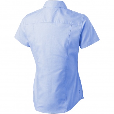 Logo trade promotional merchandise image of: Manitoba short sleeve ladies shirt, light blue