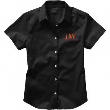 Logo trade corporate gifts picture of: Manitoba short sleeve ladies shirt, black