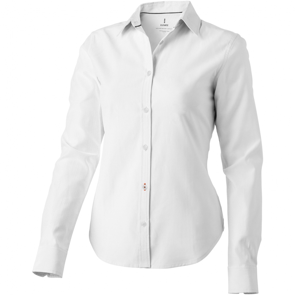 Logo trade promotional giveaways picture of: Vaillant long sleeve ladies shirt, white