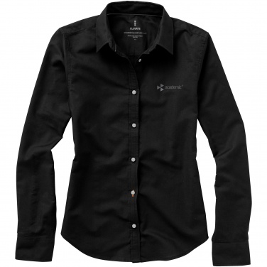 Logo trade promotional giveaways image of: Vaillant long sleeve ladies shirt, black