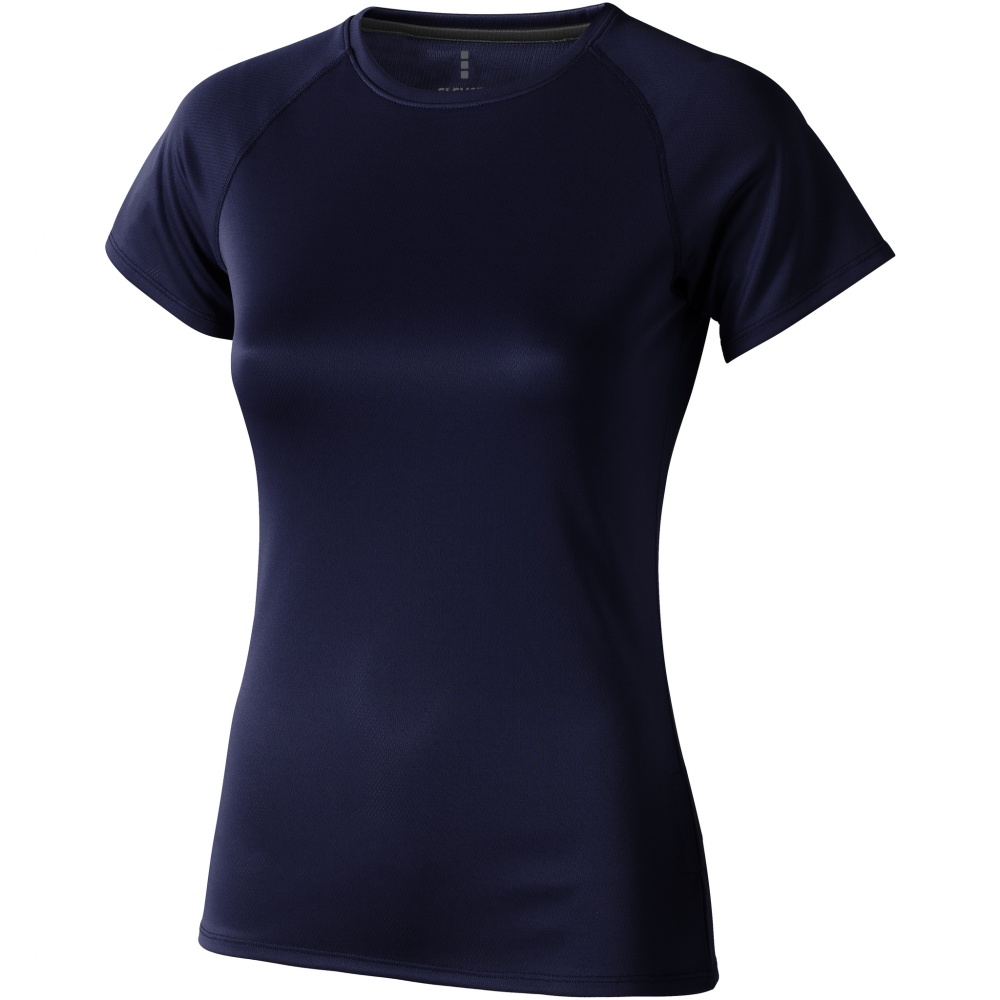 Logo trade promotional items image of: Niagara short sleeve ladies T-shirt, navy