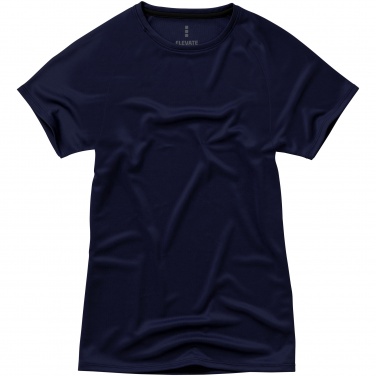 Logo trade promotional merchandise photo of: Niagara short sleeve ladies T-shirt, navy