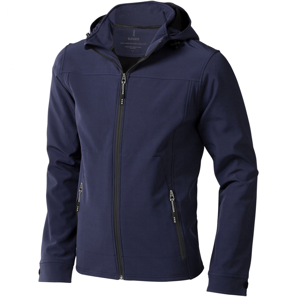 Logo trade corporate gift photo of: Langley softshell jacket, navy