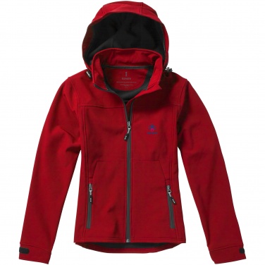 Logo trade promotional giveaways image of: Langley softshell ladies jacket, red