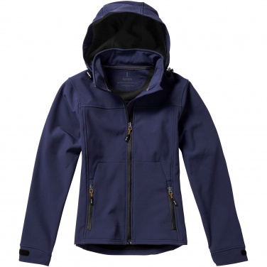 Logo trade promotional items image of: Langley softshell ladies jacket, navy