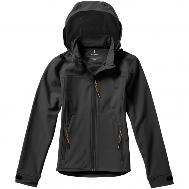 Logo trade promotional giveaways picture of: Langley softshell ladies jacket, dark grey