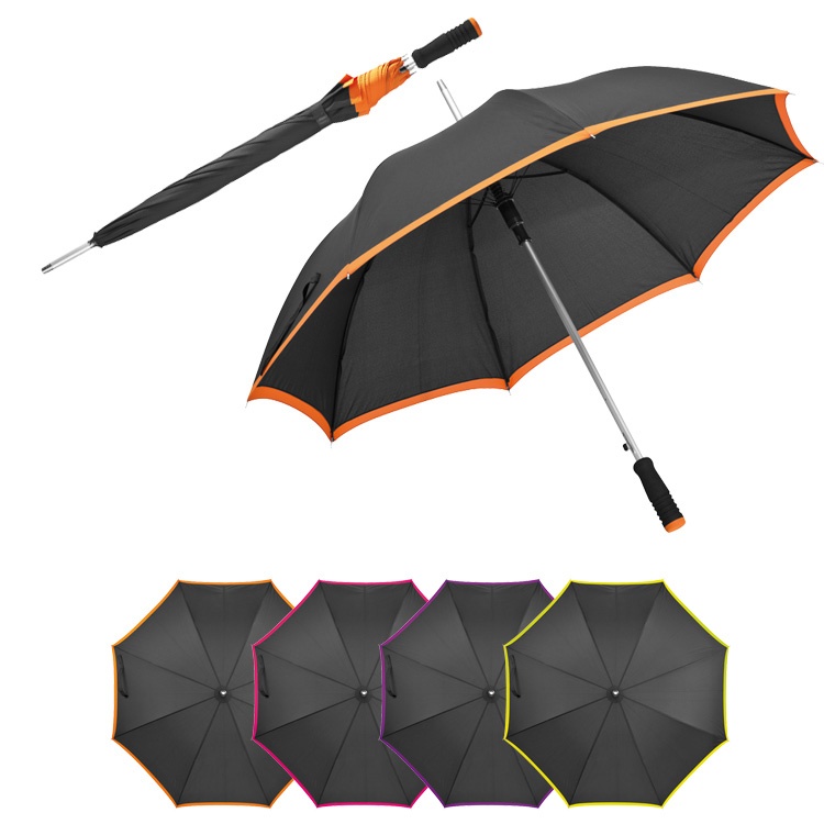 Logo trade promotional giveaways image of: Automatic umbrella with orange accent