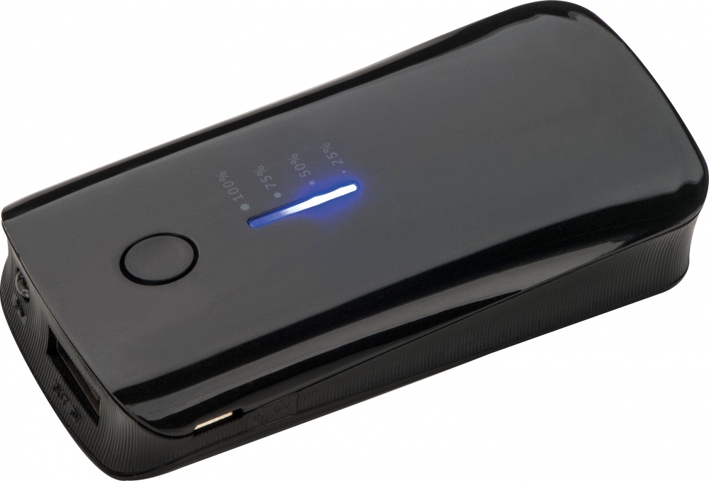 Logo trade corporate gifts picture of: Powerbank 4000 mAh with USB port in a box, Black