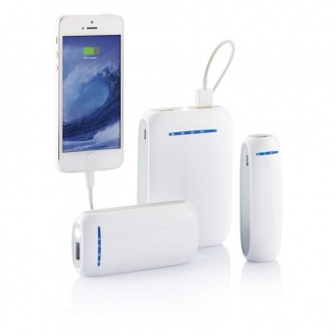 Logo trade promotional product photo of: 2.600 mAh powerbank, white