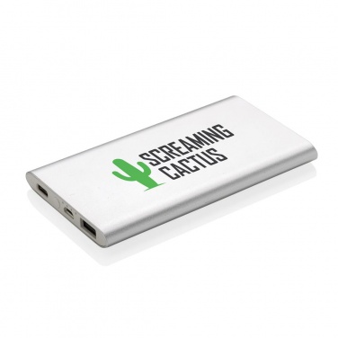 Logo trade promotional merchandise picture of: 4.000 mAh type C powerbank, silver