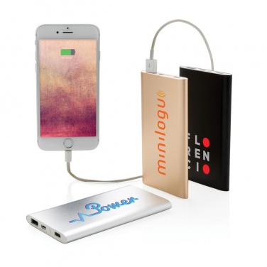 Logo trade promotional merchandise photo of: 4.000 mAh type C powerbank, silver