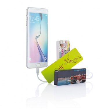 Logo trade promotional giveaway photo of: 2.500 mAh powerbank, white