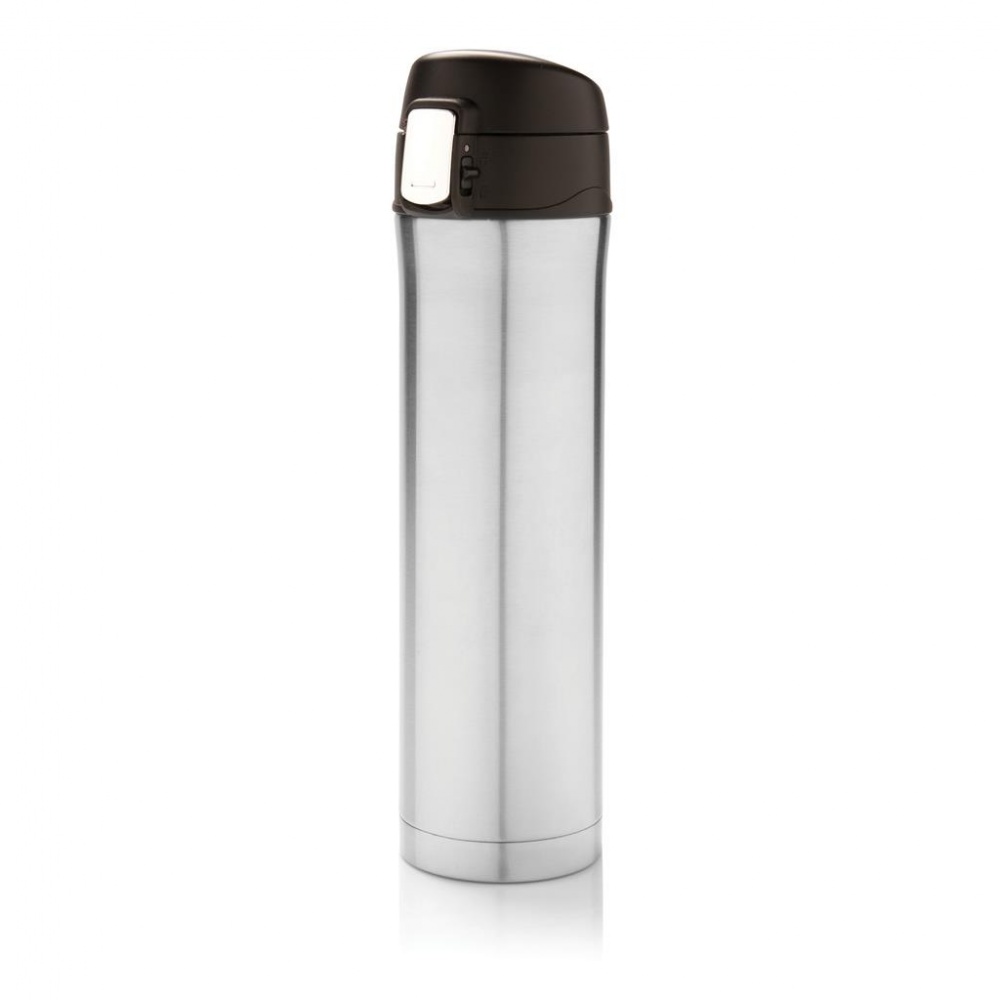 Logotrade promotional product image of: Easy lock vacuum flask, silver/black