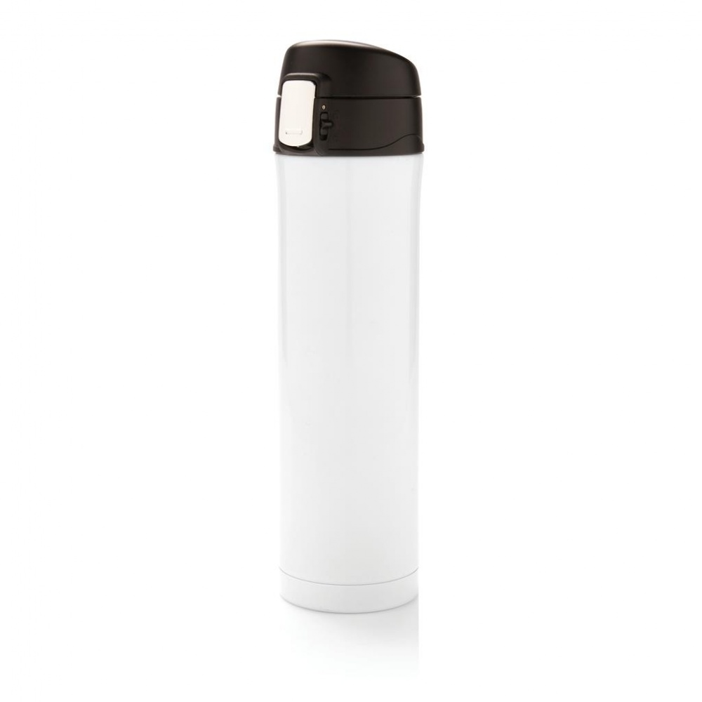 Logotrade promotional products photo of: Easy lock vacuum flask, white/black