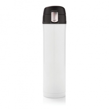 Logo trade promotional products image of: Easy lock vacuum flask, white/black