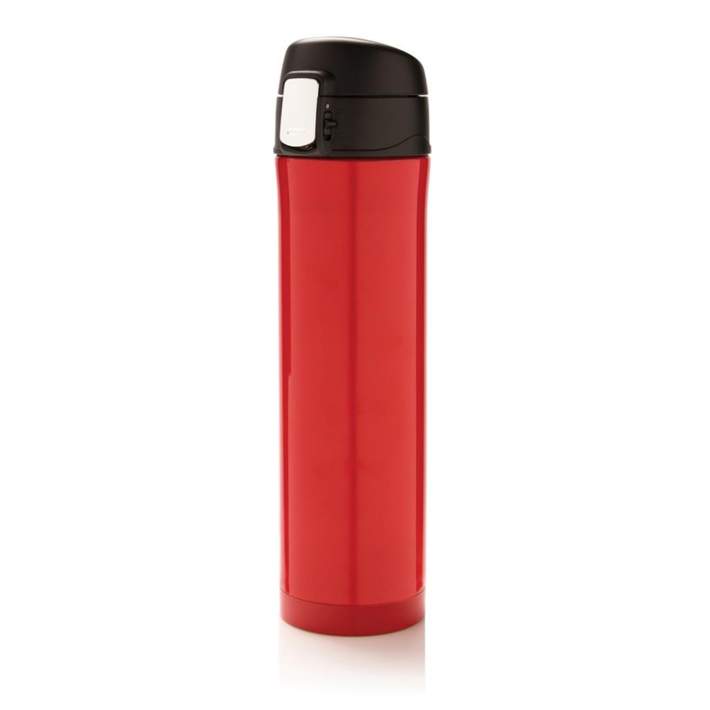 Logotrade promotional products photo of: Easy lock vacuum flask, red/black