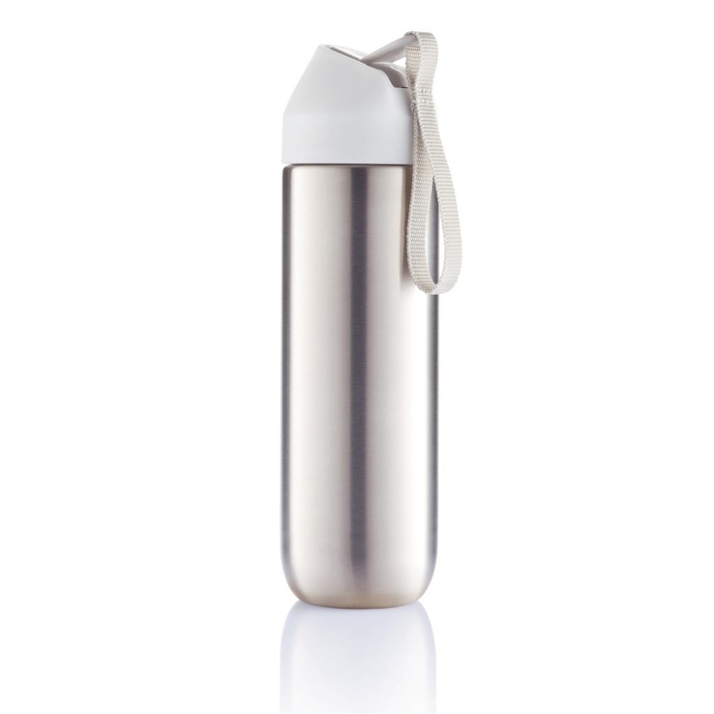 Logo trade corporate gift photo of: Neva water bottle metal 500ml, white