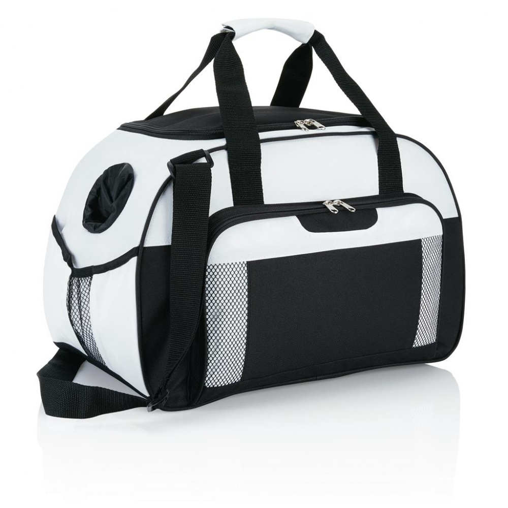 Logo trade promotional gift photo of: Supreme weekend bag, white/black