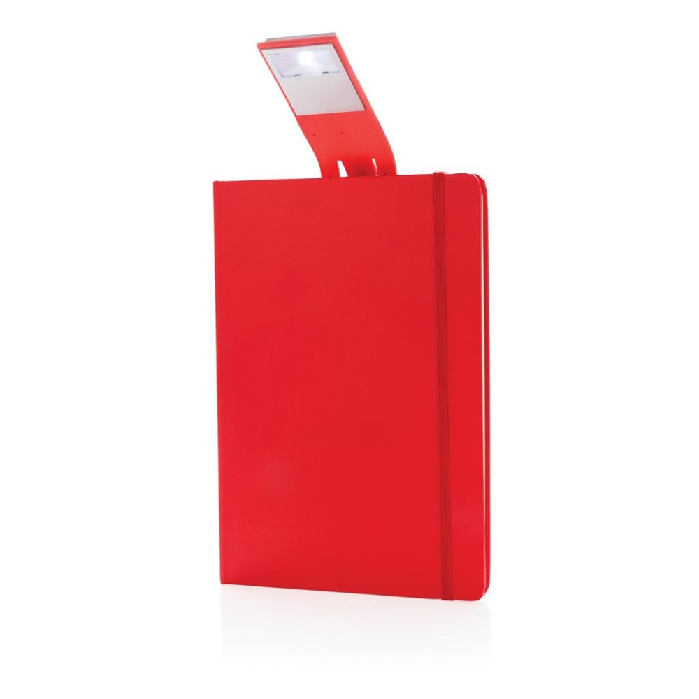 Logo trade promotional gifts picture of: A5 Notebook & LED bookmark, red