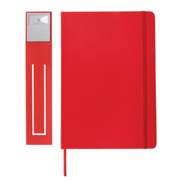 Logotrade corporate gifts photo of: A5 Notebook & LED bookmark, red