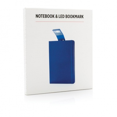 Logotrade advertising product image of: A5 Notebook & LED bookmark, blue