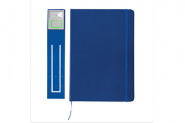 Logo trade corporate gifts image of: A5 Notebook & LED bookmark, blue