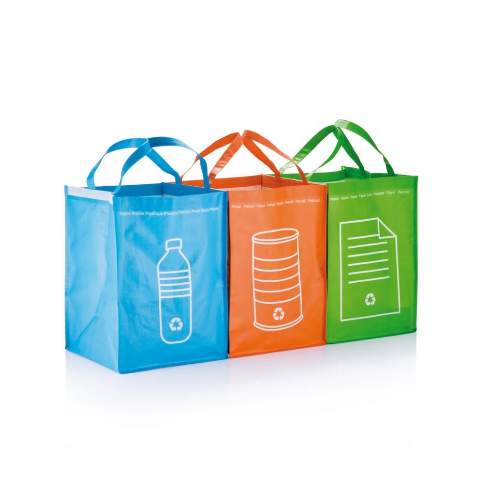 Logo trade business gifts image of: 3pcs recycle waste bags, green