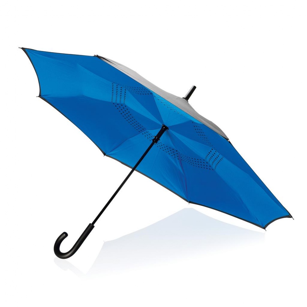 Logo trade advertising product photo of: 23" Xindao  manual reversible umbrella, black-blue