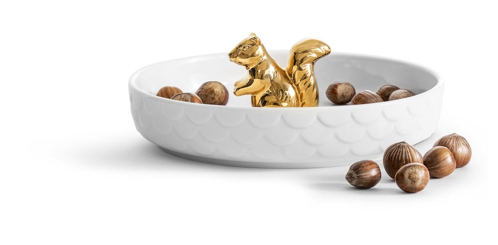 Logo trade promotional merchandise photo of: Squirrel serving bowl, gold-colour Ø 19 cm