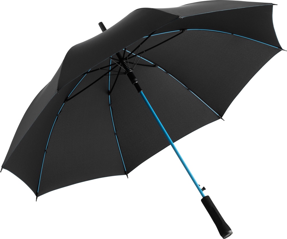 Logo trade business gifts image of: AC umbrella Colorline black/ sky blue