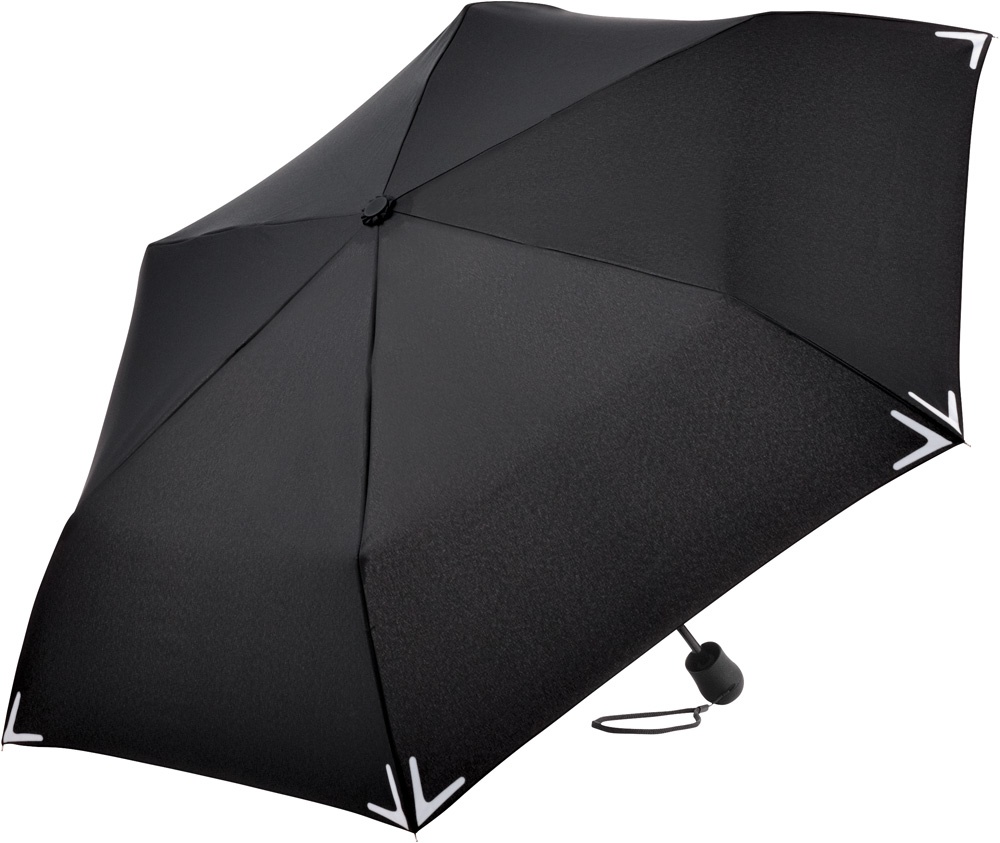 Logo trade promotional gifts picture of: Mini umbrella Safebrella® LED light 5171, Black